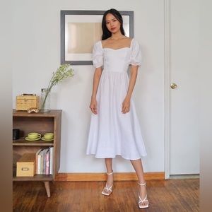 NWT Reformation Rhode Linen Dress - White Size 10